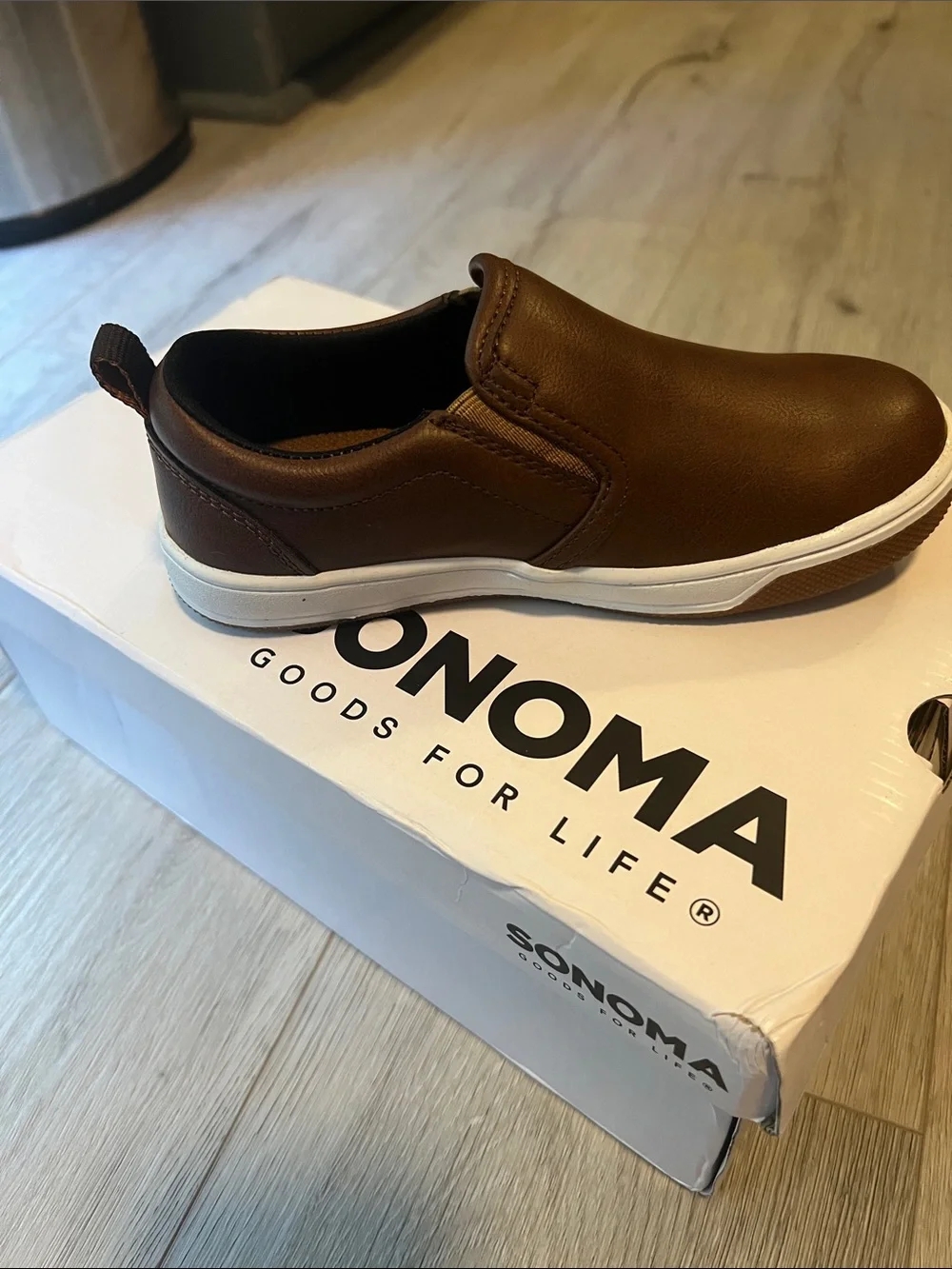 Sonoma Boys' Brown Slip-On Moccasin Sneakers